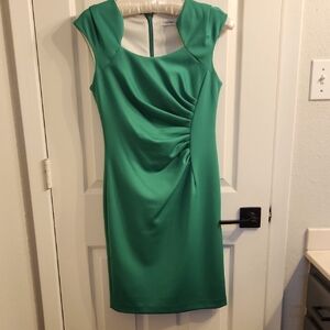 Calvin Klein Green Asymmetrical Sheath Dress for Cocktail